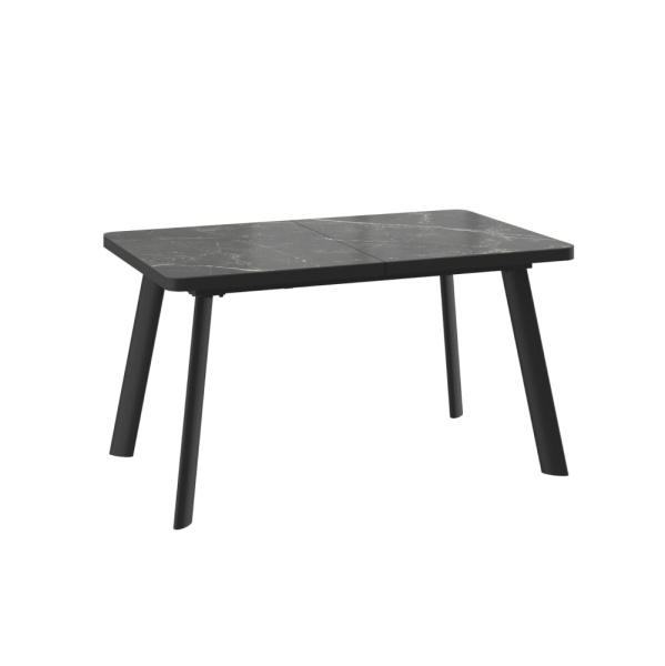 Стол LEON LUX RADIAL-140, раздвижной 140(180)х85, STONE BLACK ST CER/ЧЕРНЫЙ